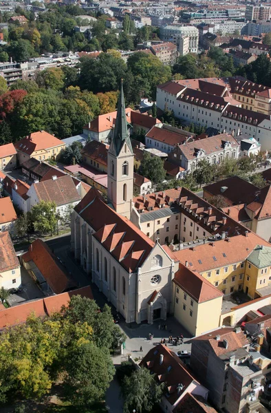 Hırvatistan Başkenti Zagreb Deki Kaptol Assisi Fransisken Kilisesi — Stok fotoğraf
