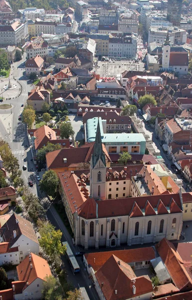 Φραγκισκανός Ναός Αγίου Φραγκίσκου Της Ασίζης Στο Kaptol Στο Ζάγκρεμπ — Φωτογραφία Αρχείου