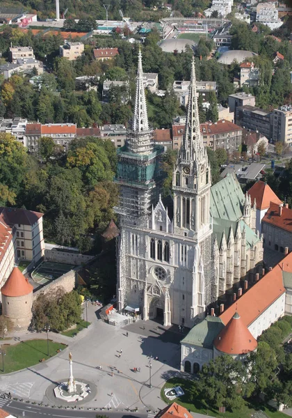 Kathedraal Van Hemelvaart Van Maagd Maria Zagreb Kroatië — Stockfoto