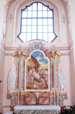 İsa 'nın doğumu, Hırvatistan' ın Sela kod Siska kentindeki St. Mary Magdalene kilisesinde sunak