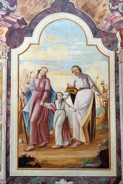 Svatá Rodina Oltář Farním Kostele Marie Magdalény Sela Kod Siska — Stock fotografie
