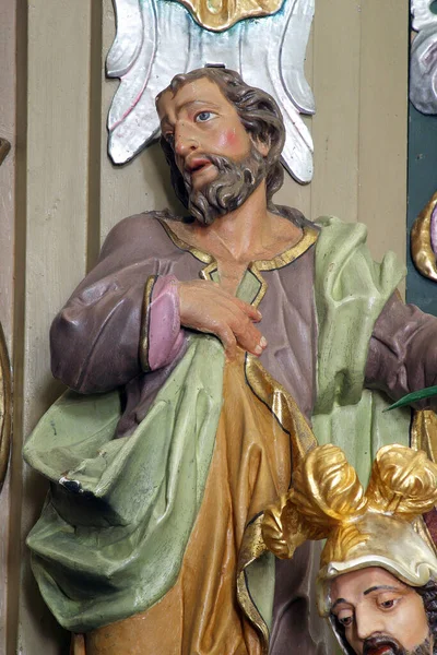 Figura Piotra Ołtarzu Matki Bożej Bolesnej Kościele Parafialnym Piotra Sveti — Zdjęcie stockowe