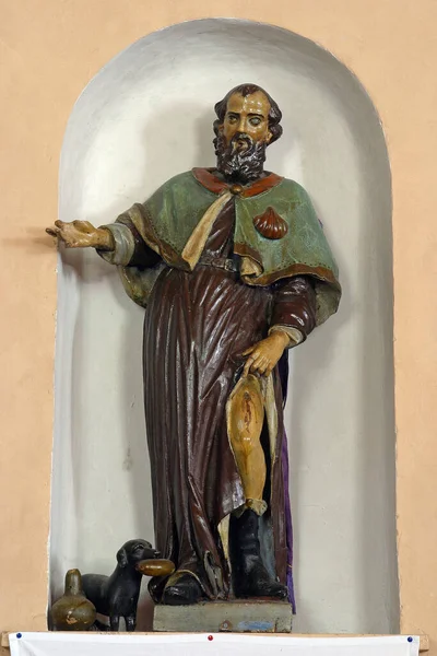 Άγιος Roch Άγαλμα Στην Ενοριακή Εκκλησία Της Αγίας Άννας Στη — Φωτογραφία Αρχείου