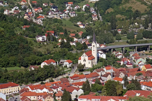 Staden Krapina Panoramautsikt Zagorje Regionen Kroatien — Stockfoto