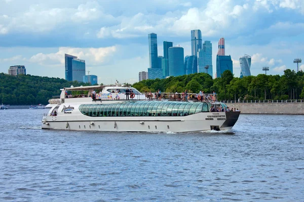 Moscú Rusia Mayo 2018 Tour Yate Celebrity Goes Moscow River —  Fotos de Stock