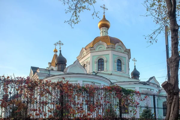 Ortodoxní Kostel Svatého Mikuláše Svým Způsobem Divotvůrce Tři Hory Čtvrti — Stock fotografie
