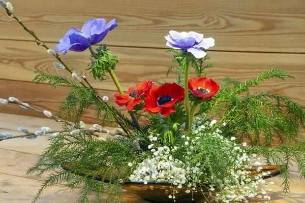 Ikebana Japán Hagyományos Virág Elrendezése — Stock Fotó