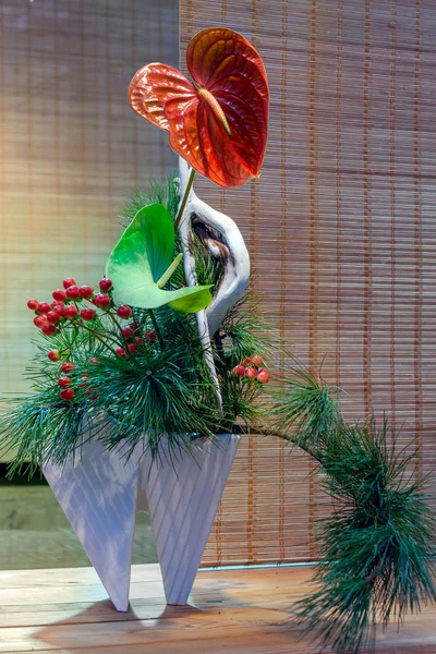 Ikebana Disposizione Floreale Tradizionale Giapponese — Foto Stock