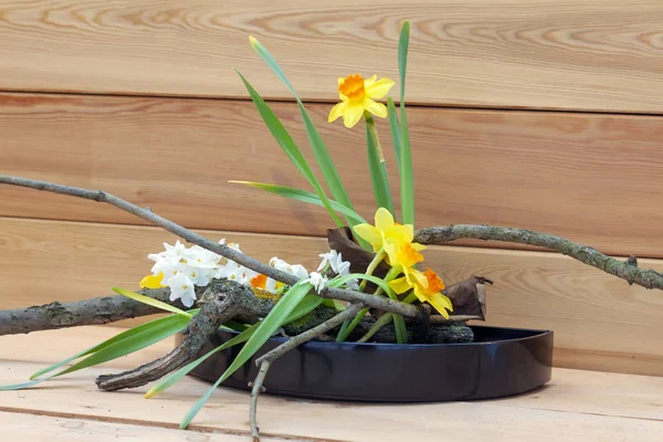 Printemps Ikebana Arrangement Floral Traditionnel Japonais — Photo