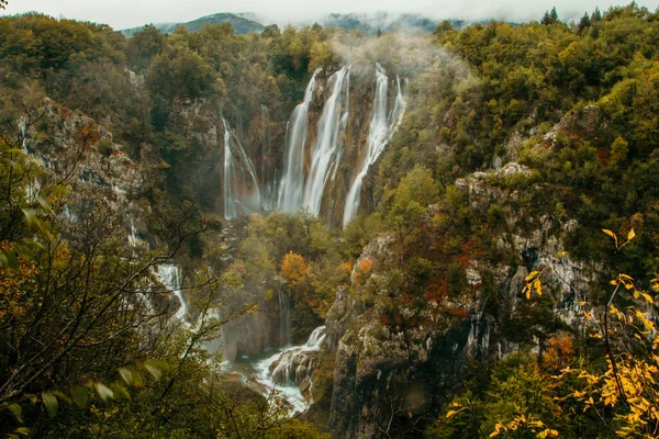 Vízesés Nemzeti Par Plitivcie Horvátország — Stock Fotó