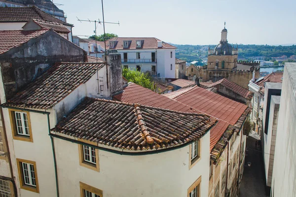Blick Auf Kleine Alte Europäische Stadt Coimbra — Stockfoto