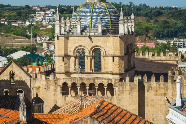 Vista Catedral Medieval Coimbra Portugal — Foto de Stock