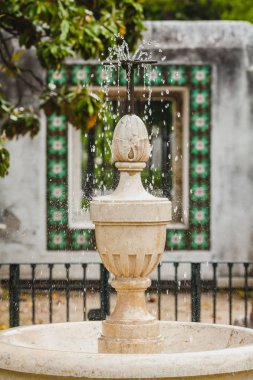 avluda küçük bir çeşme