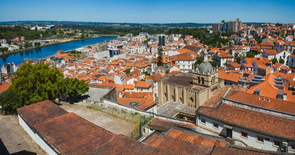 Uma Vista Sobre Antiga Cidade Portuguesa Coimbra Partir Colina Universitária — Fotografia de Stock