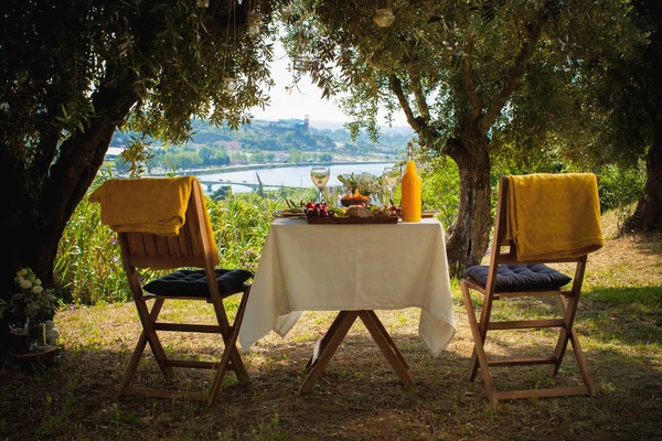 zeytin ağaçlarının altında şehir parkında randevu