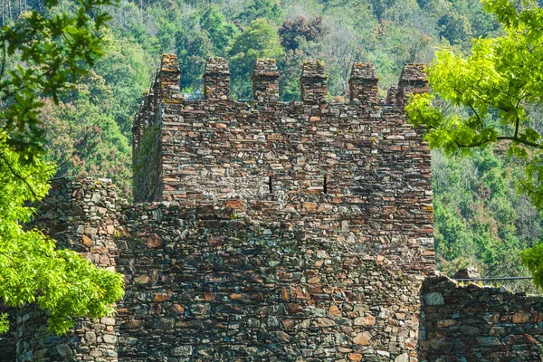 Ormandaki eski bir Portekiz kalesinin kulesi.