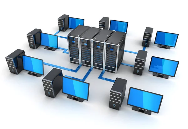 Server Connettere Computer Concetto Internet Illustrazione — Foto Stock