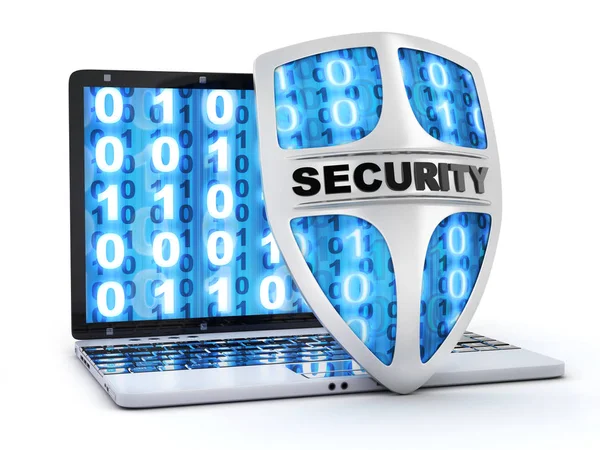 Abstract Shield Antivirus Laptop Illustration — Stock Photo, Image