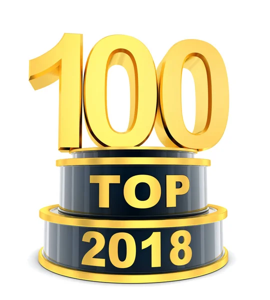 Top 100 Του Έτους 2018 Απεικόνιση — Φωτογραφία Αρχείου