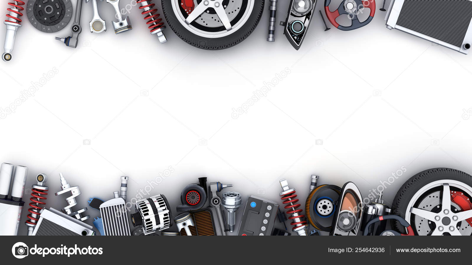 Many Car Parts On White Background Stock Photo By ©vladru 254642936
