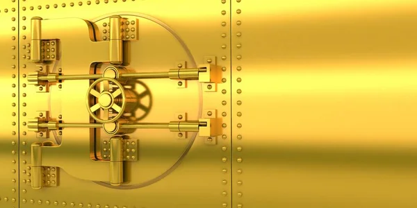 Gold Bank Door Golden Wall Illustration — Stock Photo, Image