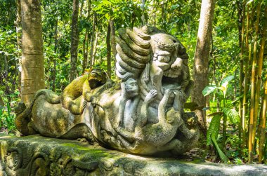 Maymun heykel kutsal maymun orman park, Ubud, Bali, Endonezya