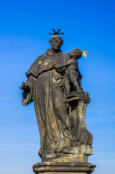 Statue on Chales Bridge in Prague — Stock Photo, Image