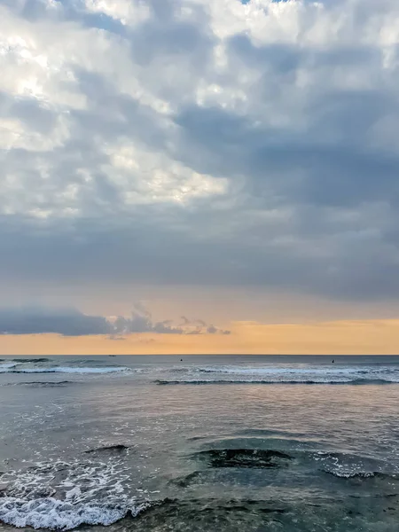 Increíble Vista Del Atardecer Océano Índico Desde Playa Suluban Bali — Foto de Stock