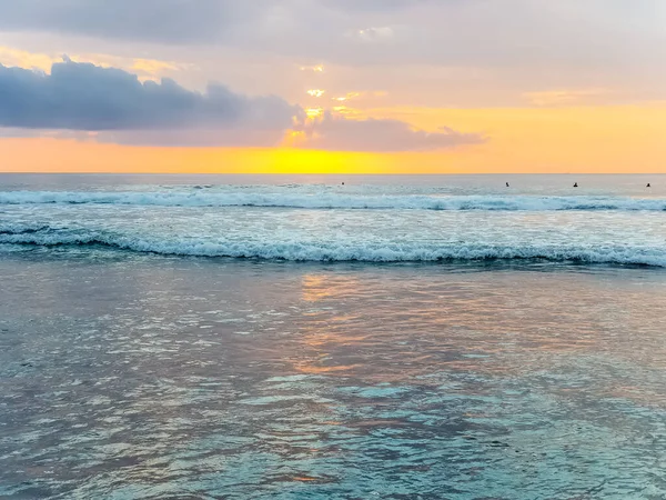 Increíble Vista Del Atardecer Océano Índico Desde Playa Suluban Bali — Foto de Stock