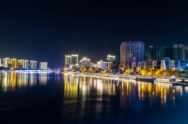 Çin 'deki Hainan Adası' ndaki Sanya şehrinin manzarası.