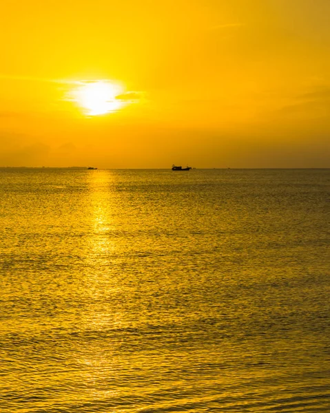 Vista Incrível Pôr Sol Mar Sul China Partir Baía Sanya — Fotografia de Stock