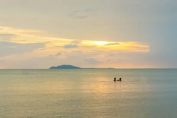 Úžasný Pohled Západ Slunce Jihočínské Moře Zátoky Sanya Sanya Hainan — Stock fotografie
