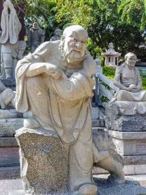 SANA, HAINAN, ÇİN - 10 Ekim 2019 'da Sanya, Hainan, Çin' de Budist merkez Nanshan 'ın bölgesinde heykel