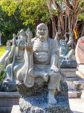 SANA, HAINAN, ÇİN - 10 Ekim 2019 'da Sanya, Hainan, Çin' de Budist merkez Nanshan 'ın bölgesinde heykel