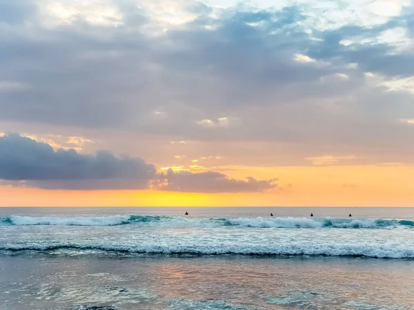 Increíble Vista Del Atardecer Océano Índico Desde Playa Suluban Bali — Foto de Stock