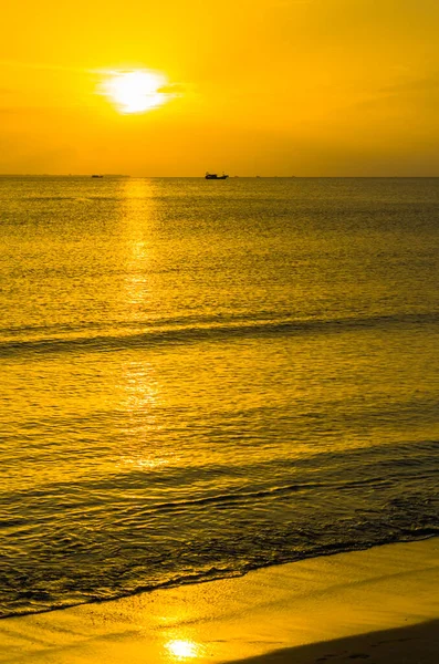 Vista Incrível Pôr Sol Mar Sul China Partir Baía Sanya — Fotografia de Stock