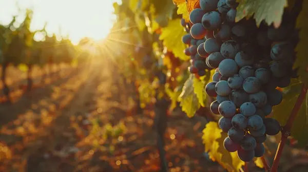 Enjoy Vineyard Tours Rows Grapes Wine Tasting Sun — Stock Photo, Image