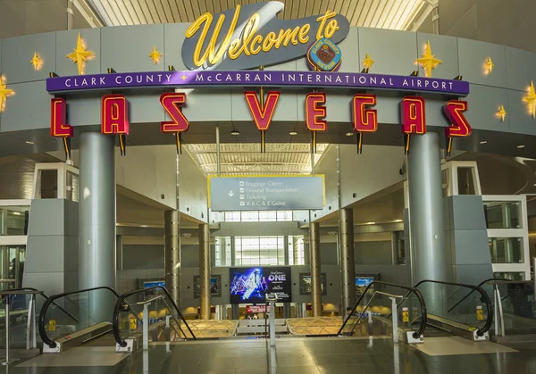 Las Vegas, Nv, Amerika Birleşik Devletleri - 11 Eylül 2018: Las Vegas havaalanında karşılama iz. Simgesel Yapı