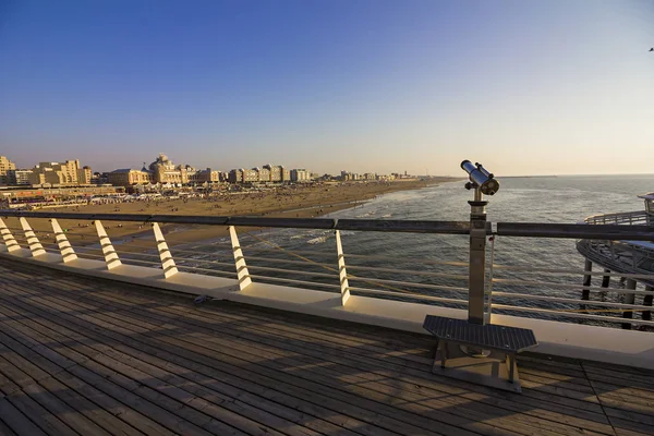 Telescopio Operado Por Monedas Para Visitas Turísticas Plataforma Observación Scheveningen —  Fotos de Stock