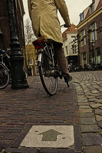 Λέιντεν Ολλανδία Ολλανδία Απριλίου 2019 Παλιά Πόλη Του Λέιντεν Ένας — Φωτογραφία Αρχείου