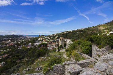 Stari Bar (Old Bar), Montenegro, the different view of the ancient city fortress, an open-air museum and the largest and the most important Medieval archaeological site in the Balkans, archaeologically unexplored clipart