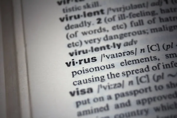 Definition Och Innebörd Ordet Virus Engelsk Ordbok Royaltyfria Stockbilder
