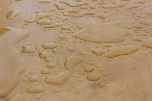 Vlhké Dřevo Pozadí Voda Kapky Překližky Povrchu Dešti — Stock fotografie