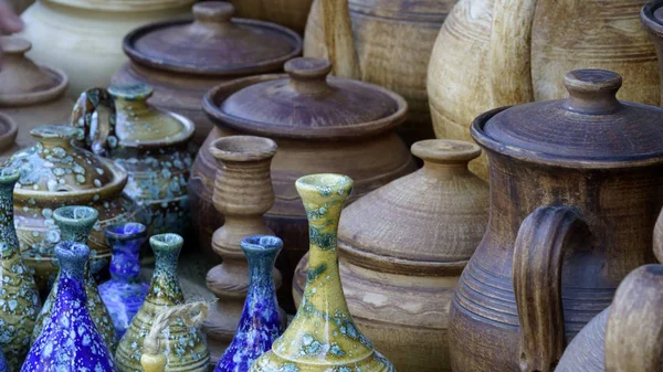 Products Clay Handmade Folk Ukrainian Traditional Production Dishes — Stock Photo, Image