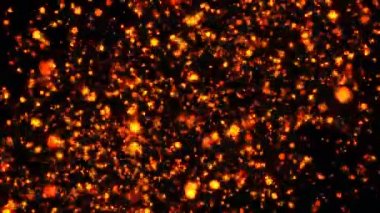 Soyut animasyon stilize alan kırmızı Yangın parçacıklar koyu arka plan bilgisayar üzerinde hareket ile render