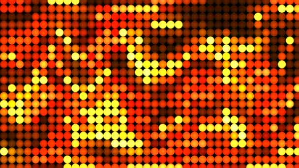 Abstract Animated Background Red Yellow Flashing Balls Built Grid Digital — Stock Video
