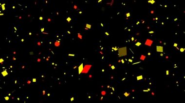 Farklı geometrik şekiller bilgisayar işleyici düşen dönen parçacıkların etkisiyle animasyonlu arka plan ekran koruyucu