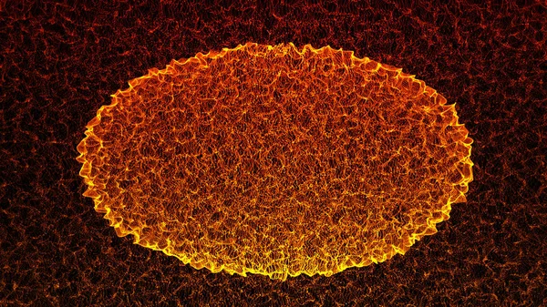 Kırmızı arka plan parçacıklar 3d render kayma bir ağ ile