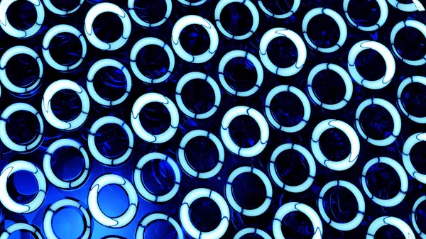 Abstract Blauw Glas Futuristische Achtergrond Rendering Computersimulatie — Stockfoto
