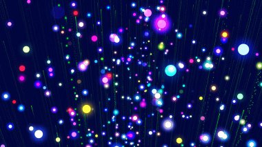 Parlak renkli toplar ve ateşli bir koyu mavi arka plan üzerinde havai fişek izleri ile güzel Festival arka plan